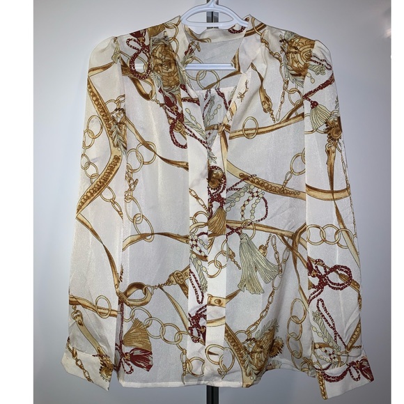 White & gold blouse